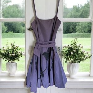 ARIELLA Purple‎ Taffeta Spaghetti Strap Party Cocktail Bubble Hem Dress S